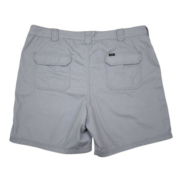 Lee Mens Regular Fit Cargo Shorts Gray Size 42 Cotton 7" Inseam Secure Pockets - Picture 2 of 10